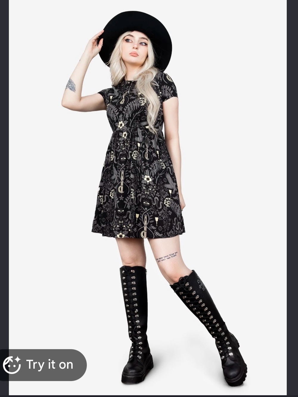 Disturbia Hecate's Garden skater mini dress gothic US size 14
